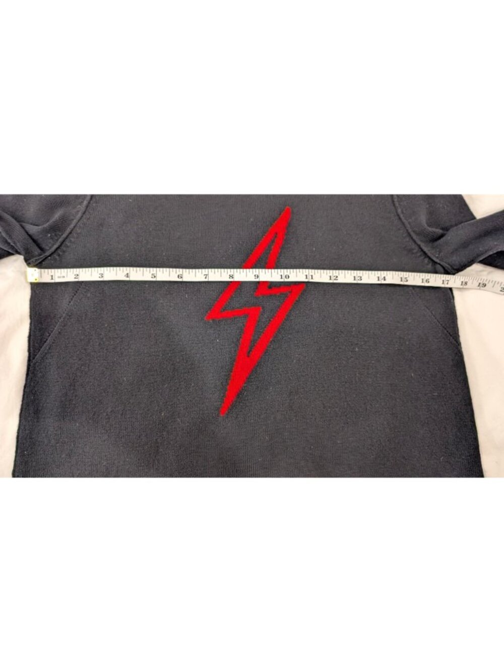 ZADIG & VOLTAIRE Delly C Flash Red Lightning Bolt Cashmere Sweater, Noir, XS - Picture 10 of 11